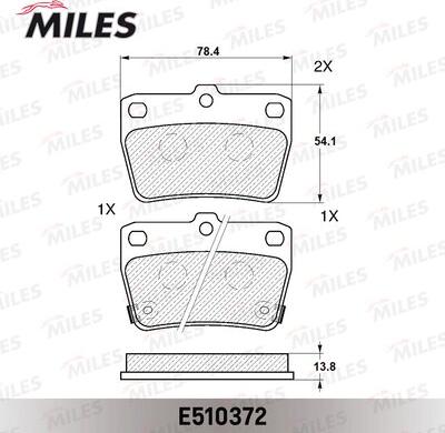 Miles E510372 - Brake Pad Set, disc brake autospares.lv