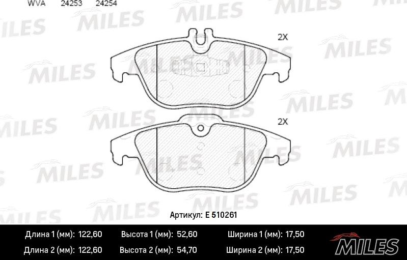 Miles E510261 - Brake Pad Set, disc brake autospares.lv