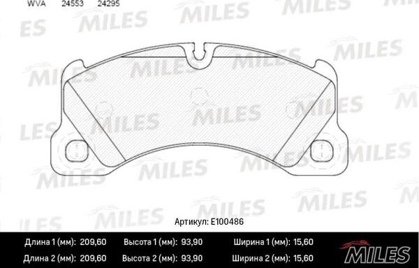 Miles E100486 - Brake Pad Set, disc brake autospares.lv