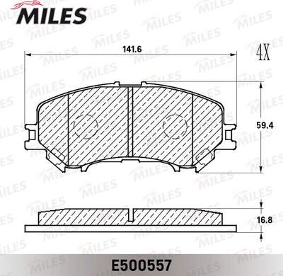 Miles E100557 - Brake Pad Set, disc brake autospares.lv