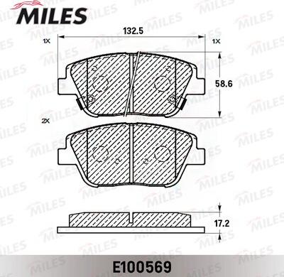 Miles E100569 - Brake Pad Set, disc brake autospares.lv