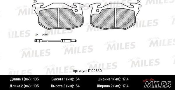 Miles E100530 - Brake Pad Set, disc brake autospares.lv