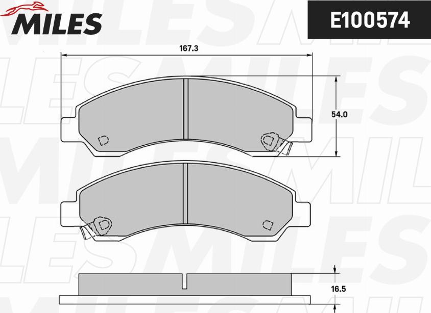 Miles E100574 - Brake Pad Set, disc brake autospares.lv