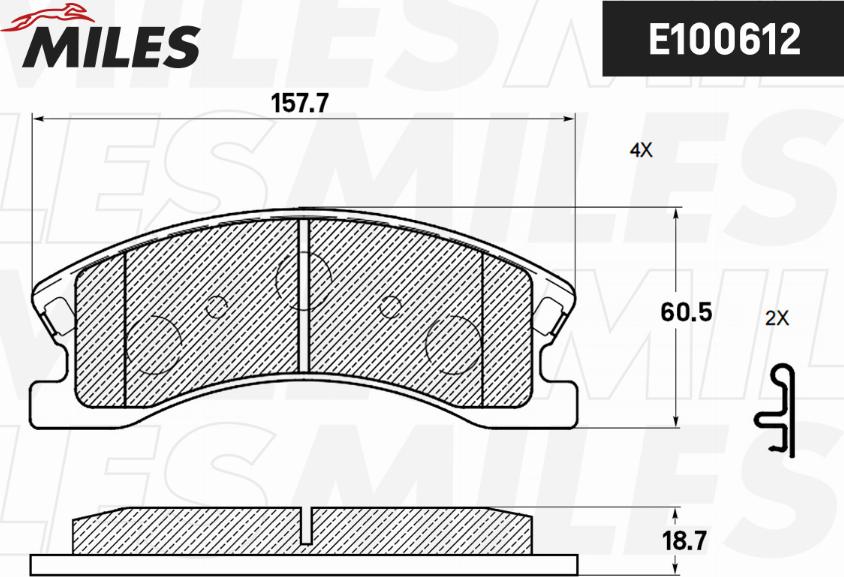 Miles E100612 - Brake Pad Set, disc brake autospares.lv