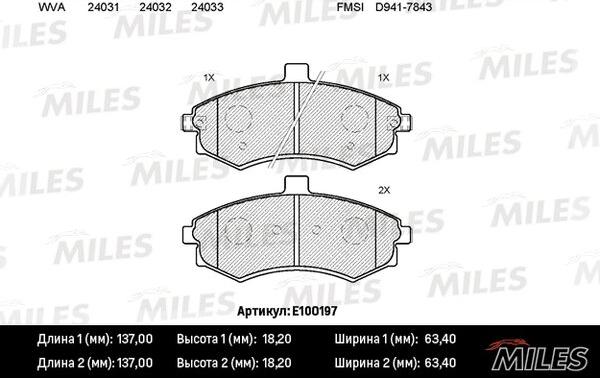 Miles E100197 - Brake Pad Set, disc brake autospares.lv