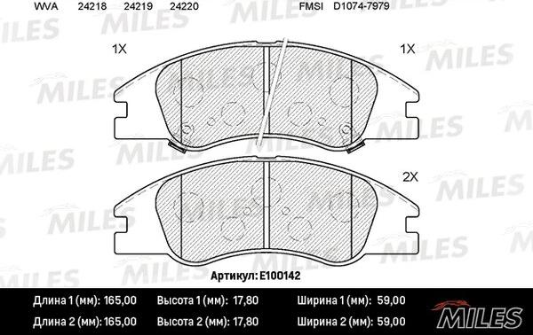 Miles E100142 - Brake Pad Set, disc brake autospares.lv