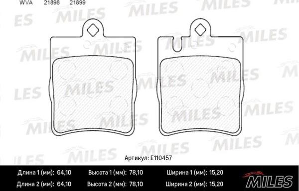 Miles E110457 - Brake Pad Set, disc brake autospares.lv