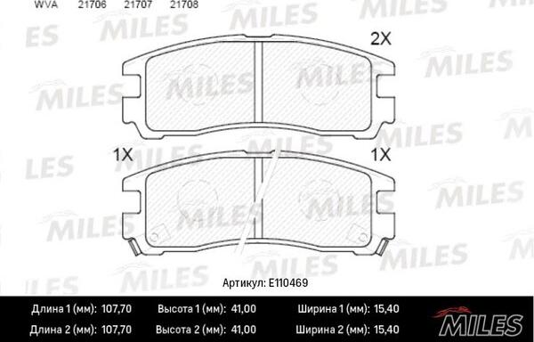 Miles E110469 - Brake Pad Set, disc brake autospares.lv