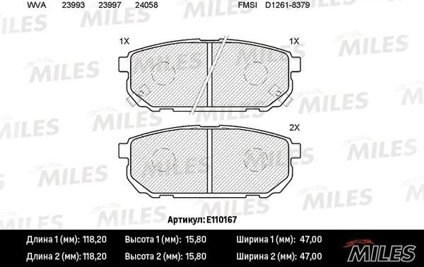 Miles E110167 - Brake Pad Set, disc brake autospares.lv