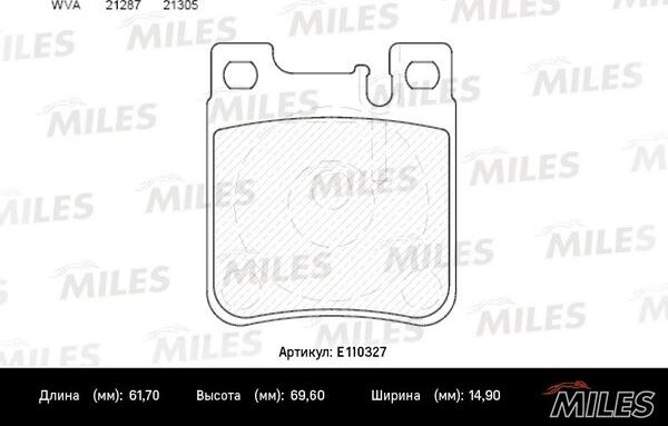 Miles E110327 - Brake Pad Set, disc brake autospares.lv