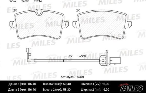 Miles E110379 - Brake Pad Set, disc brake autospares.lv