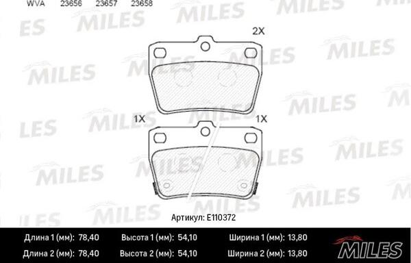 Miles E110372 - Brake Pad Set, disc brake autospares.lv