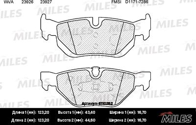 Miles E110262 - Brake Pad Set, disc brake autospares.lv