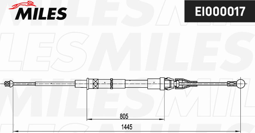 Miles EI000017 - Cable, parking brake autospares.lv