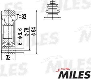 Miles GA10001 - Joint Kit, drive shaft autospares.lv