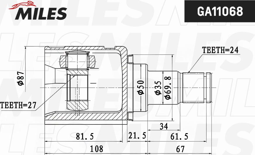 Miles GA11068 - Joint Kit, drive shaft autospares.lv