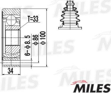 Miles GA11005 - Joint Kit, drive shaft autospares.lv