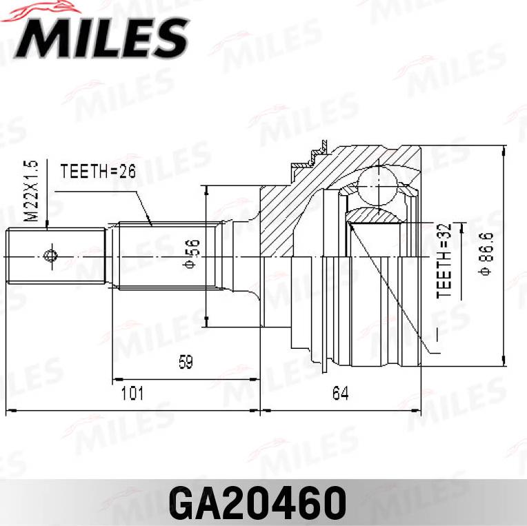 Miles GA20460 - Joint Kit, drive shaft autospares.lv