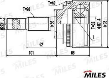 Miles GA20462 - Joint Kit, drive shaft autospares.lv