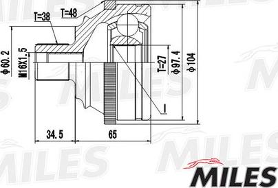 Miles GA20529 - Joint Kit, drive shaft autospares.lv