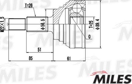 Miles GA20606 - Joint Kit, drive shaft autospares.lv