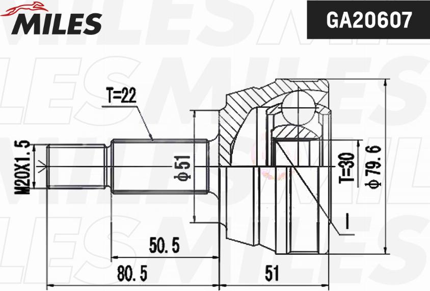 Miles GA20607 - Joint Kit, drive shaft autospares.lv