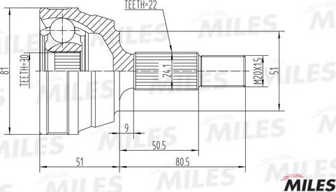 Miles GA20017 - Joint Kit, drive shaft autospares.lv