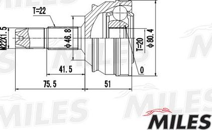 Miles GA20088 - Joint Kit, drive shaft autospares.lv