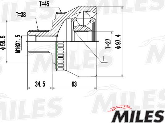 Miles GA20036 - Joint Kit, drive shaft autospares.lv