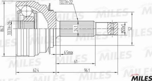 Miles GA20076 - Joint Kit, drive shaft autospares.lv