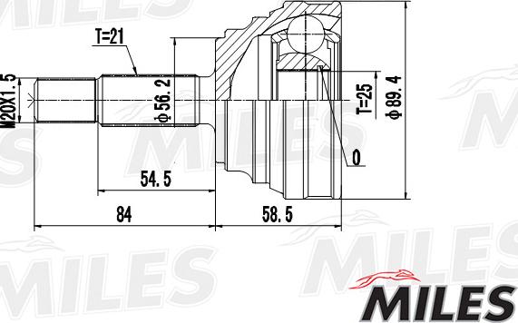 Miles GA20385 - Joint Kit, drive shaft autospares.lv