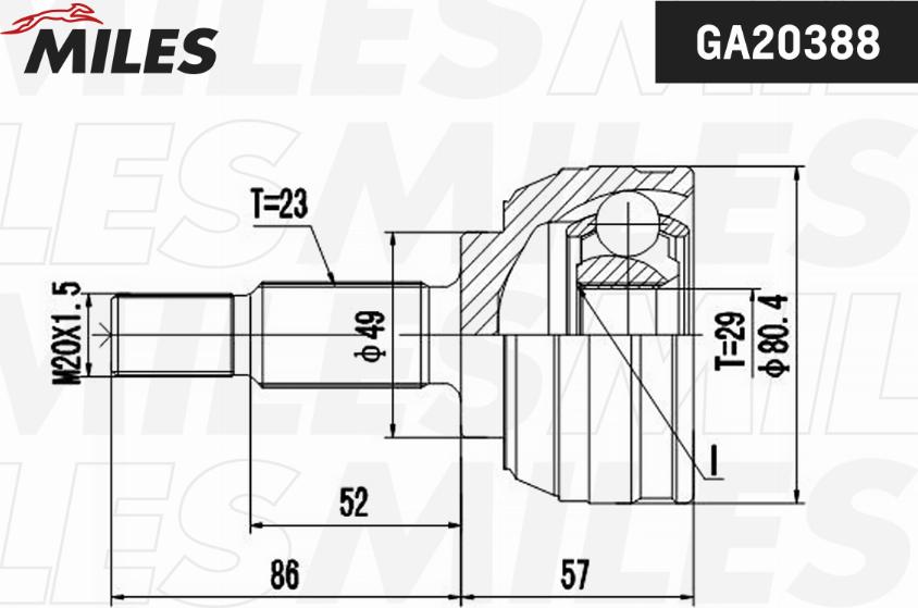 Miles GA20388 - Joint Kit, drive shaft autospares.lv