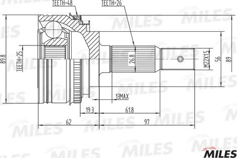 Miles GA20205 - Joint Kit, drive shaft autospares.lv