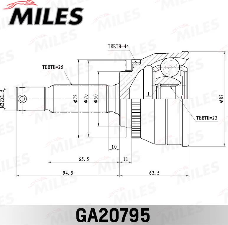 Miles GA20795 - Joint Kit, drive shaft autospares.lv