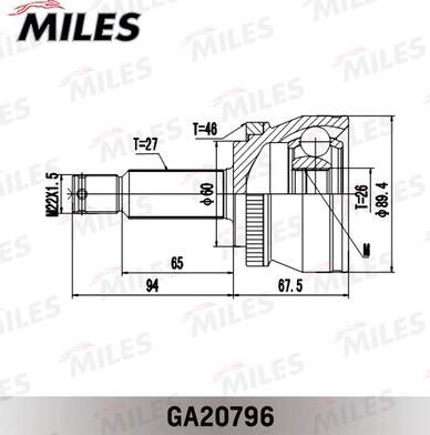 Miles GA20796 - Joint Kit, drive shaft autospares.lv