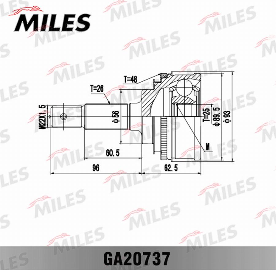 Miles GA20737 - Joint Kit, drive shaft autospares.lv