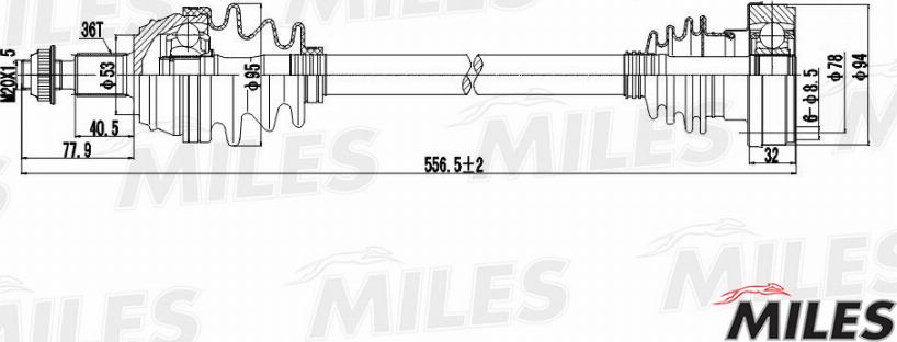 Miles GC01003 - Drive Shaft autospares.lv