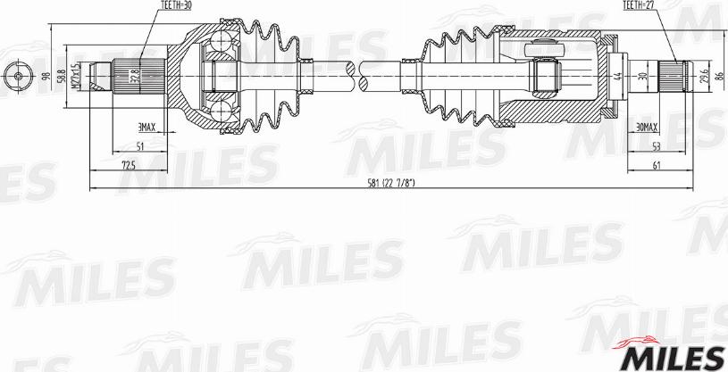 Miles GC01018 - Drive Shaft autospares.lv