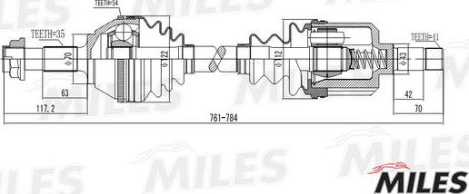 Miles GC01147 - Drive Shaft autospares.lv