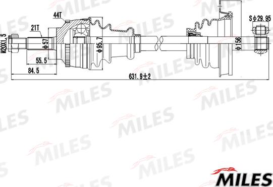 Miles GC01167 - Drive Shaft autospares.lv