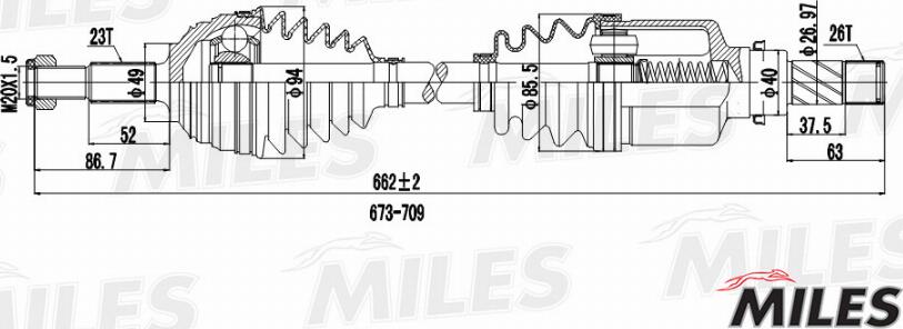 Miles GC01117 - Drive Shaft autospares.lv