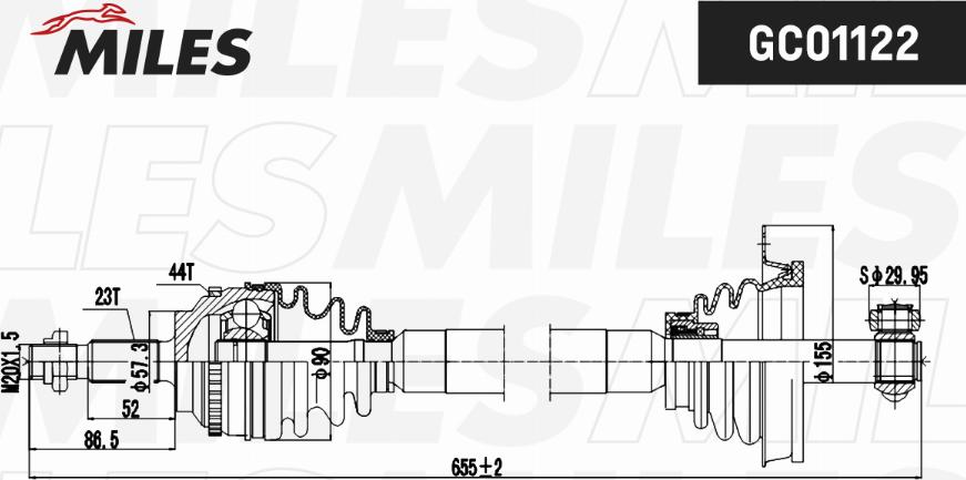 Miles GC01122 - Drive Shaft autospares.lv