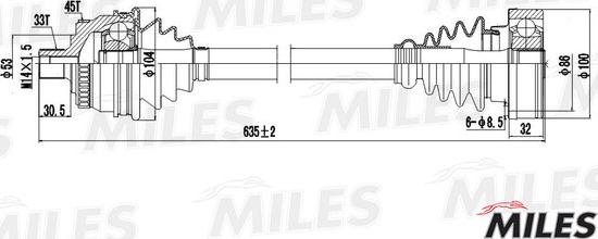 Miles GC02009 - Drive Shaft autospares.lv