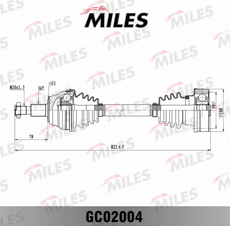 Miles GC02004 - Drive Shaft autospares.lv