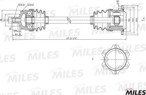 Miles GC02012 - Drive Shaft autospares.lv