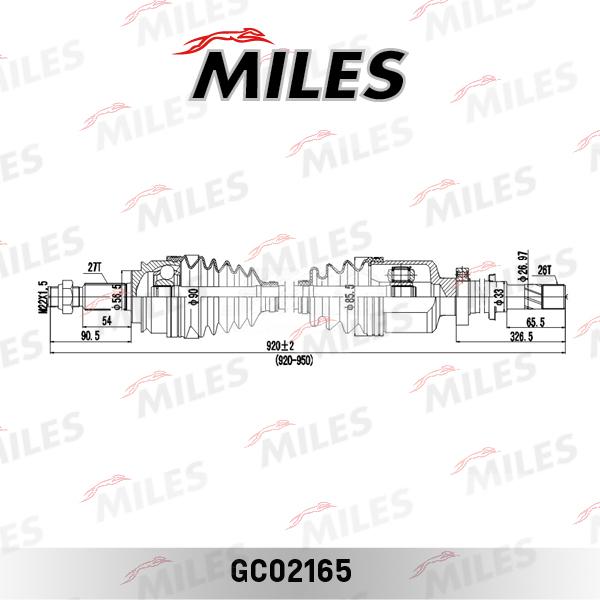 Miles GC02165 - Drive Shaft autospares.lv