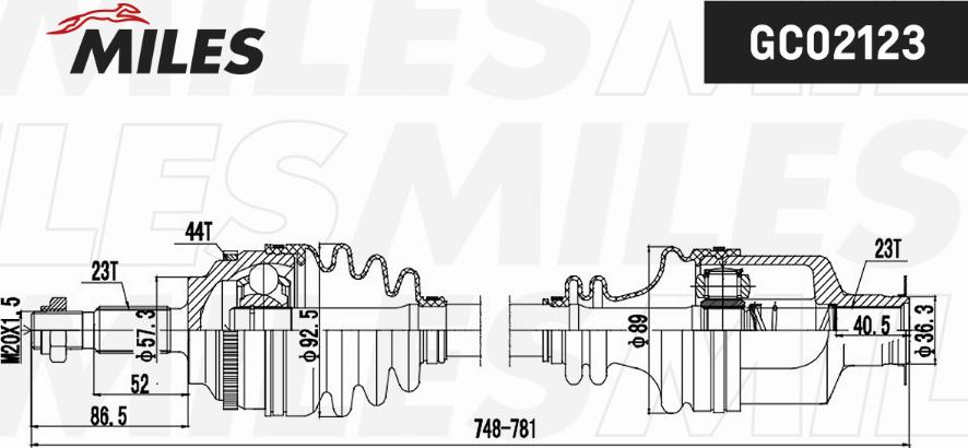 Miles GC02123 - Drive Shaft autospares.lv