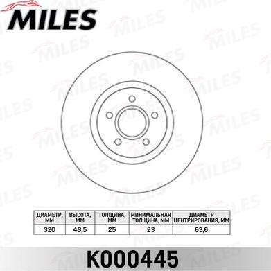 Miles K000445 - Brake Disc autospares.lv