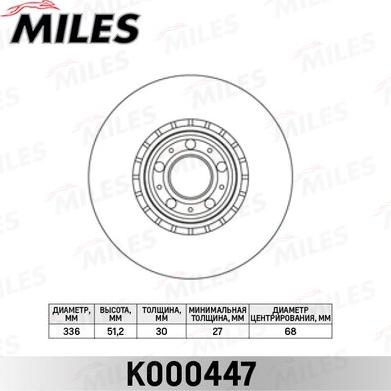 Miles K000447 - Brake Disc autospares.lv