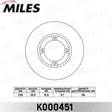 Miles K000451 - Brake Disc autospares.lv
